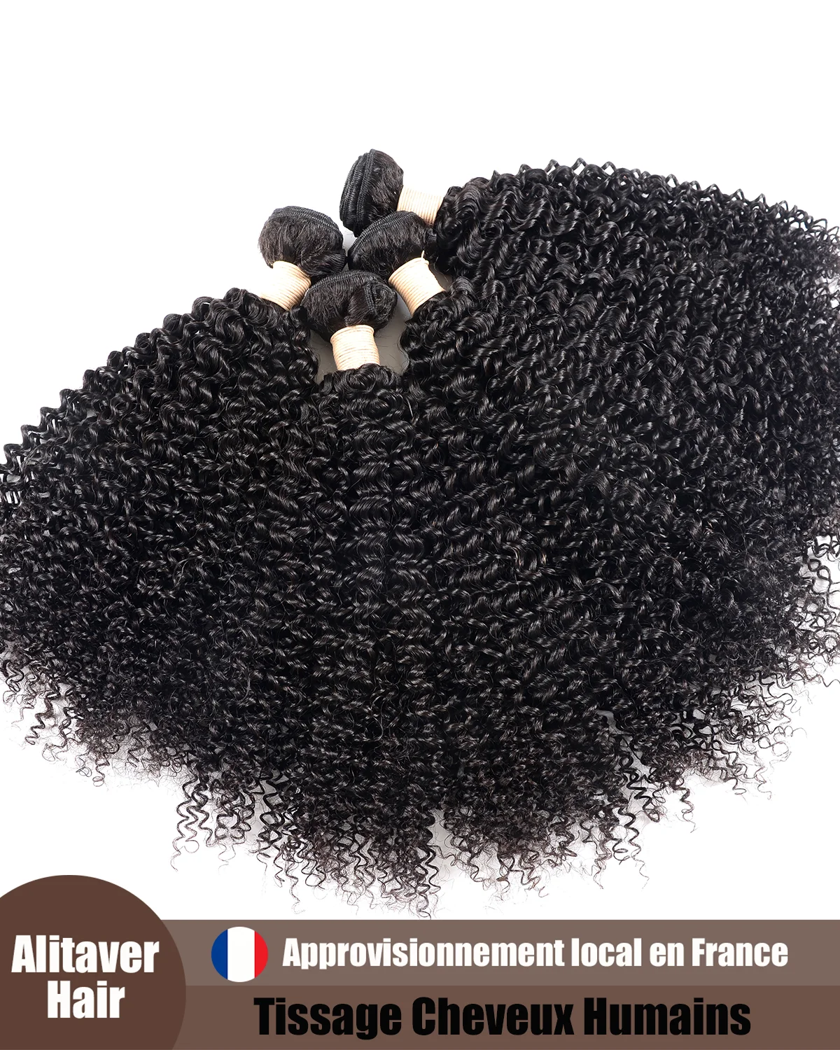 Kinky Curly Hair Bundles Unprocessed Curly Bundles Human Hair Tissage Cheveux Humains Raw Hair Weave Bundles Deal and Weave