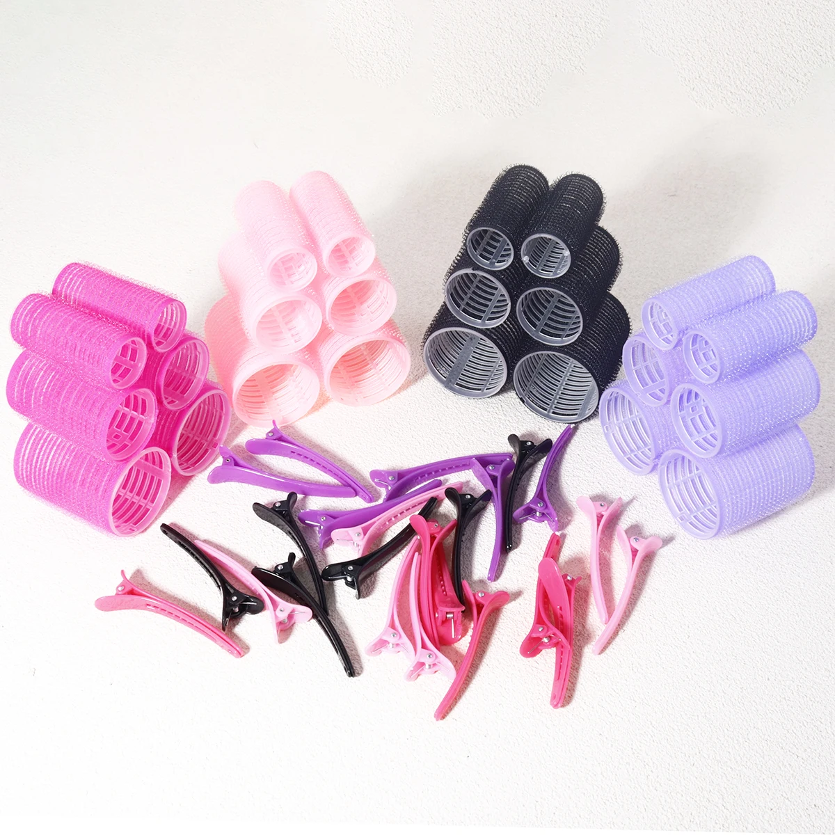 12pcs Self Held Curler Set, Including 6 Curlers and 6 Clips, Suitable for DIY Hairstyle Design, Special for Real Hair Wigs