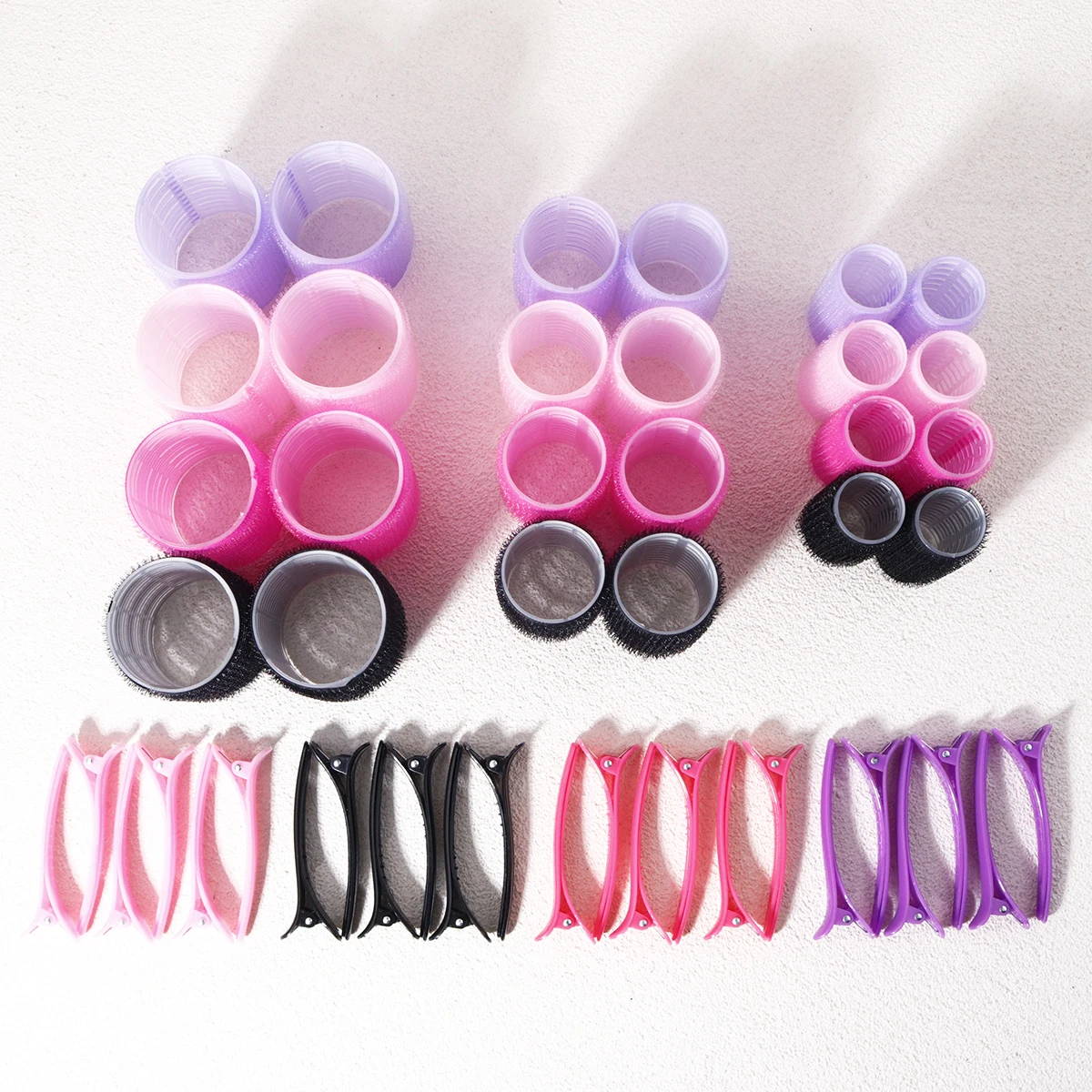 12pcs Self Held Curler Set, Including 6 Curlers and 6 Clips, Suitable for DIY Hairstyle Design, Special for Real Hair Wigs