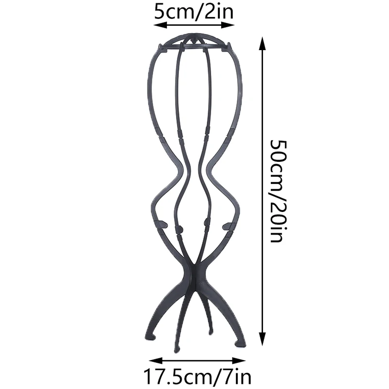 1PCS 20 Inch Tool Wig Stand Collapsible Wig Holder Durable Wig Display Travel Wig Stand For Styling Display Women Long Wig