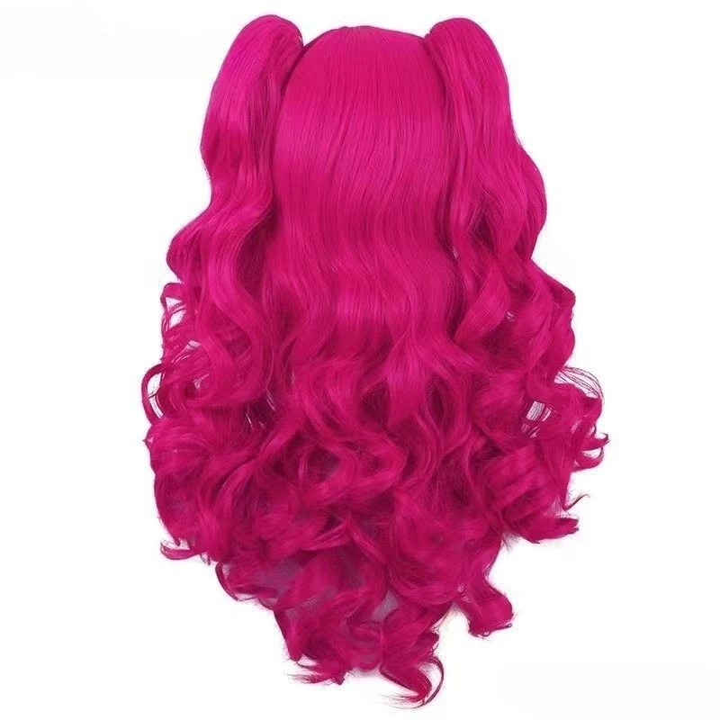 Anime Cosplay Cute Lovely Pink Wig Wavy Curls Party Synthetic Hair Wigs For Halloween Party