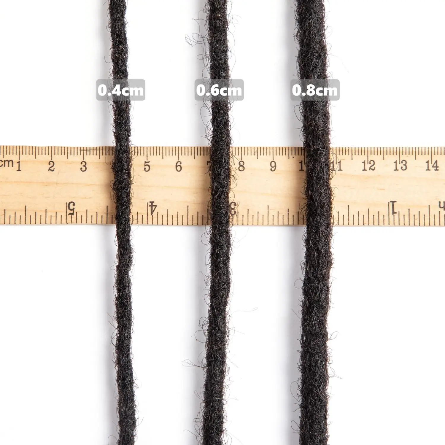 0.8 cm Synthetic Hair Dreadlock Extensions 10 inch 10 Strands Full Handmade Permanent Locs Soft Natural Black Dreads Extension