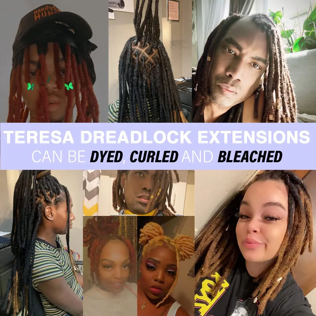 0.8 cm Synthetic Hair Dreadlock Extensions 10 inch 10 Strands Full Handmade Permanent Locs Soft Natural Black Dreads Extension