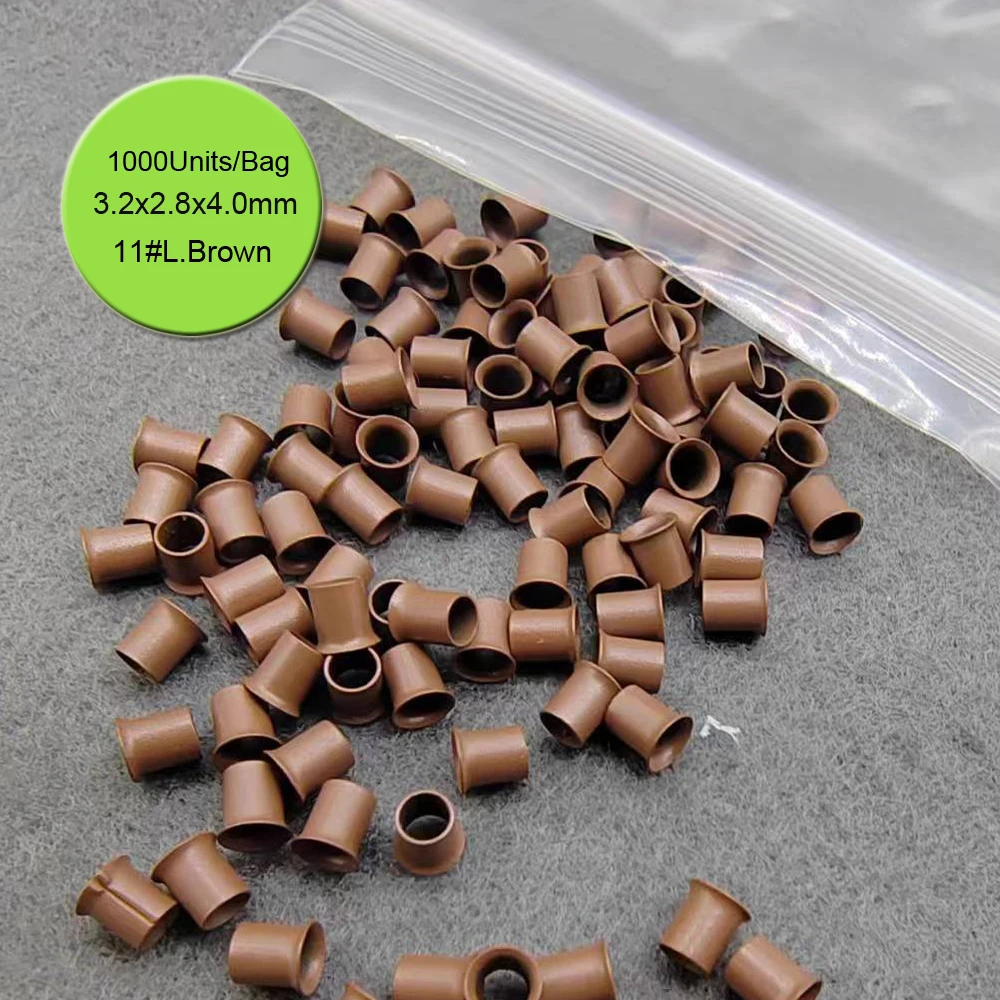 1000pcs Locks Ring BeadEasily Mini Locks Micro Bead Links 3.2*2.8*4.0 MM Copper Micro Tubes Rings Links for Hair Extensions