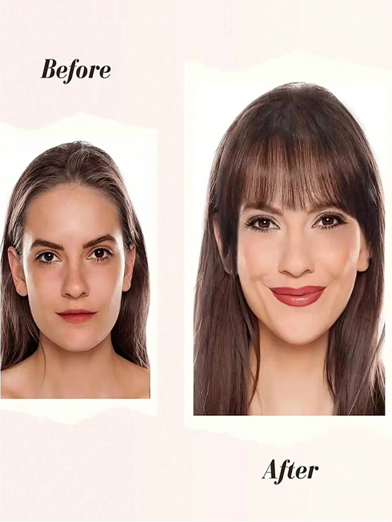 Thin Blunt Bangs Clip-On Synthetic Hair Extension Natural Looking Instant Hairstyle Quick Style Hairpiece Daily & Party
