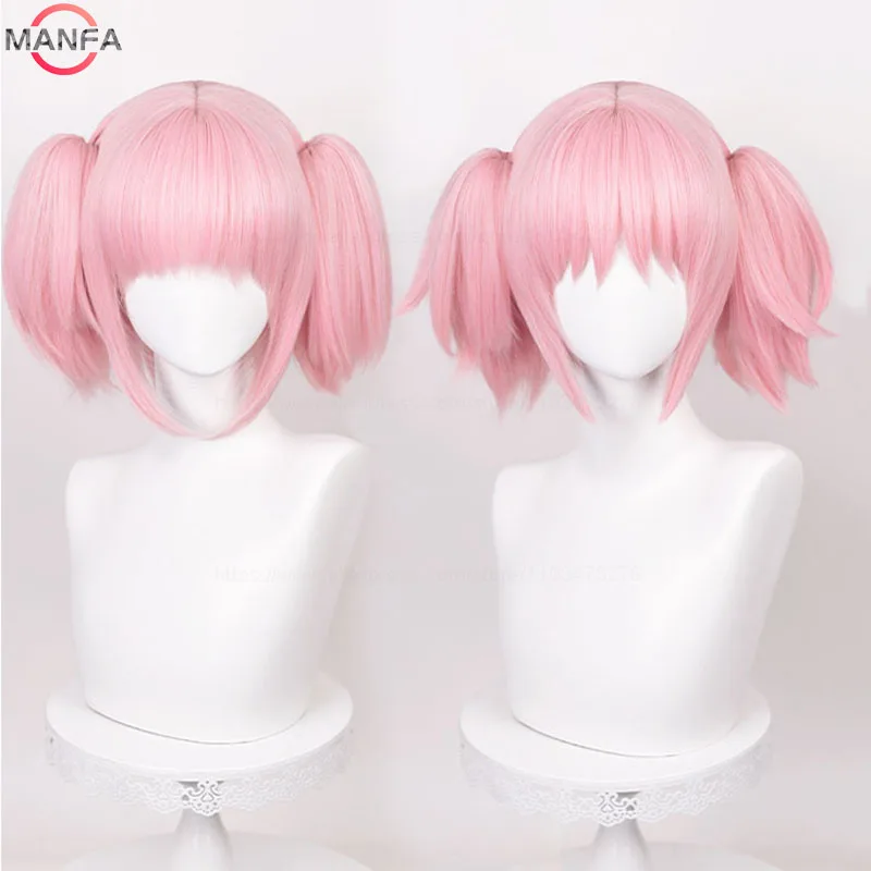 Madoka Kaname Cosplay Wigs Pink 30cm Short Clip Ponytails Kaname Madoka Anime Wig Cosplay Heat Resistant Synthetic Hair