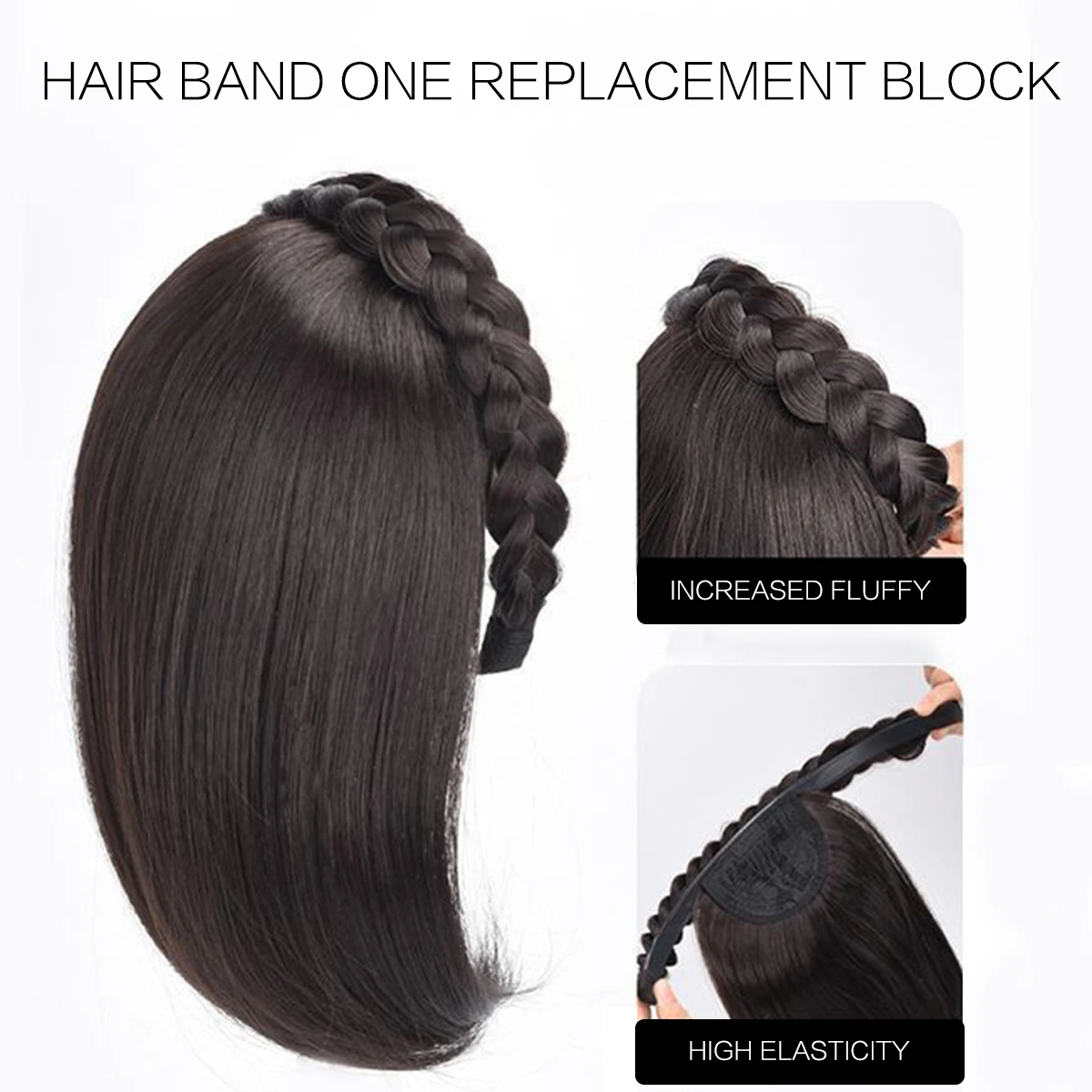 DUTRIEUX Micro-Volume Synthetic Reissue block Wig Replacement Block One-piece Wig Women's Twist Braided Fishbone Hairpiece