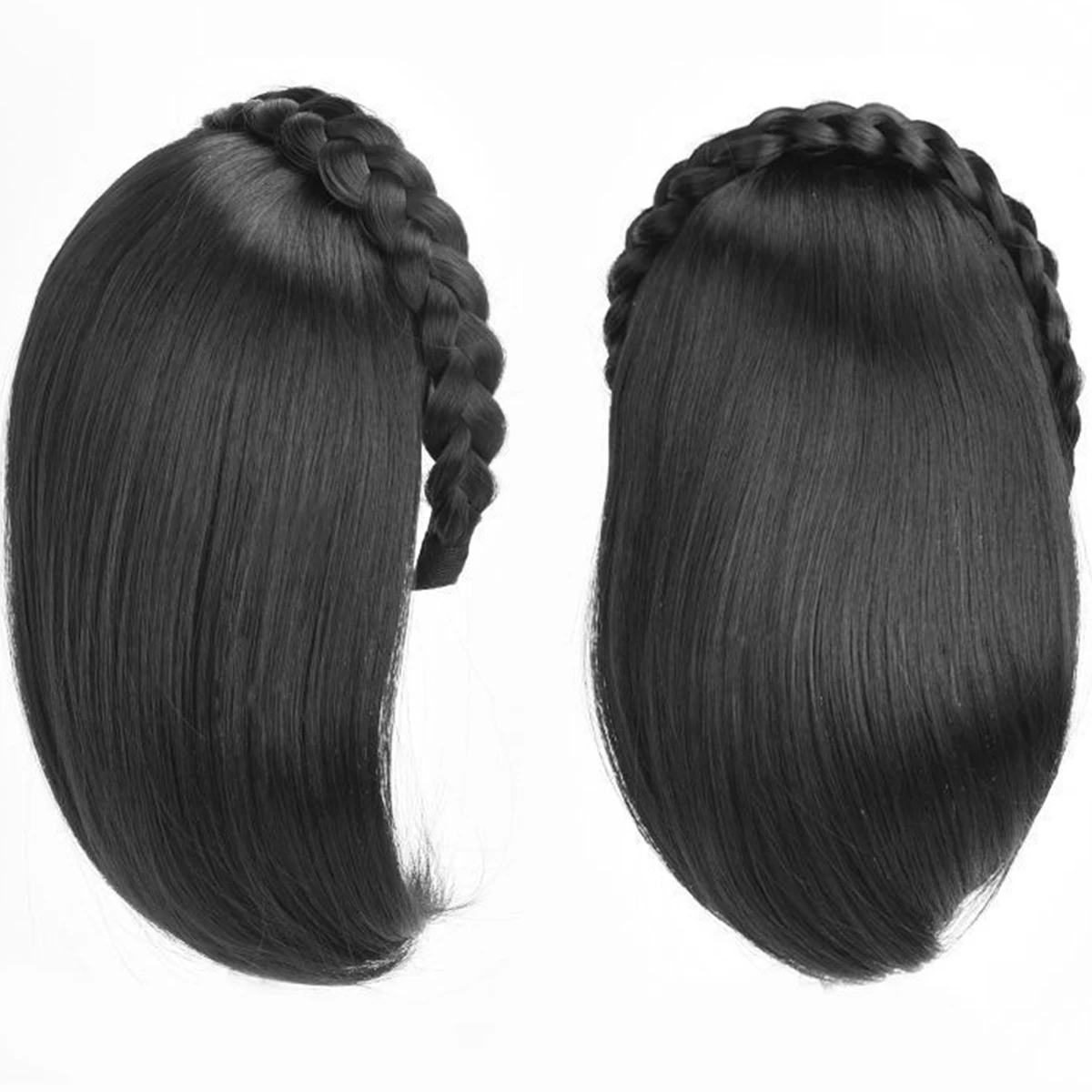 DUTRIEUX Micro-Volume Synthetic Reissue block Wig Replacement Block One-piece Wig Women's Twist Braided Fishbone Hairpiece