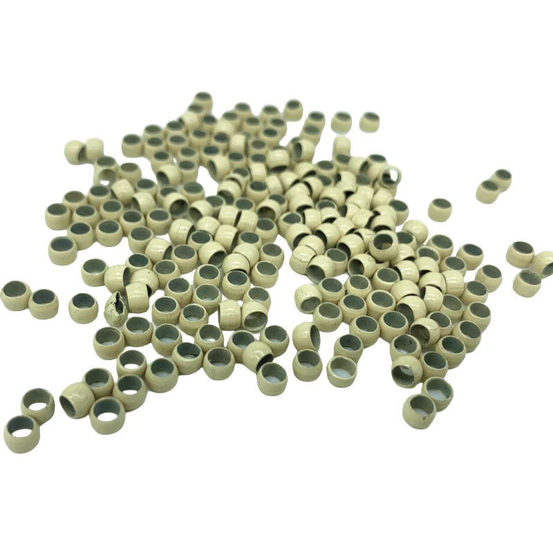 1000Pcs Multipurpose 4.0mm Non-Silicone Nano Lined Beads Copper Nano Rings for Hair Tinsel Feather Extensions Black/Brown/Beige