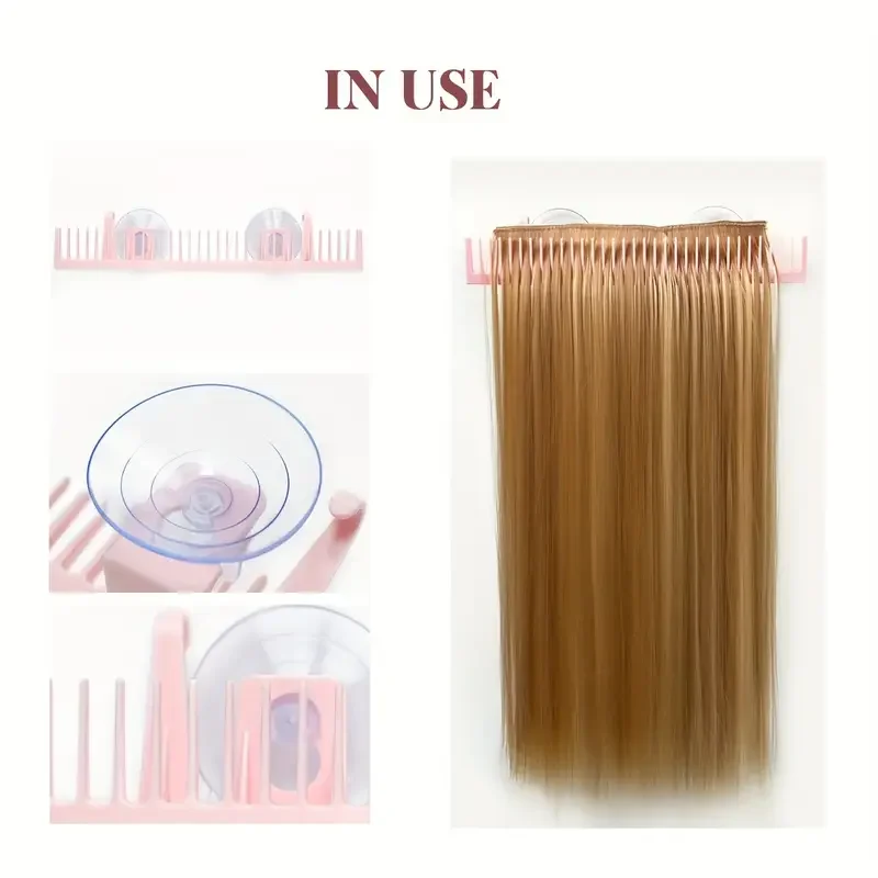 2pc Portable Hair Extension Holder , Wall-Mounted Lightweight Woven Wig Storage Organizer for Home Salon Barber Use