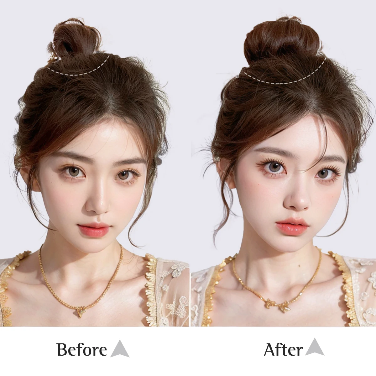 Straight Hair Synthetic Rubber Band Black Brown Bun Women's Natural Hair Circle High Elastic Ponytail Hair Accessories