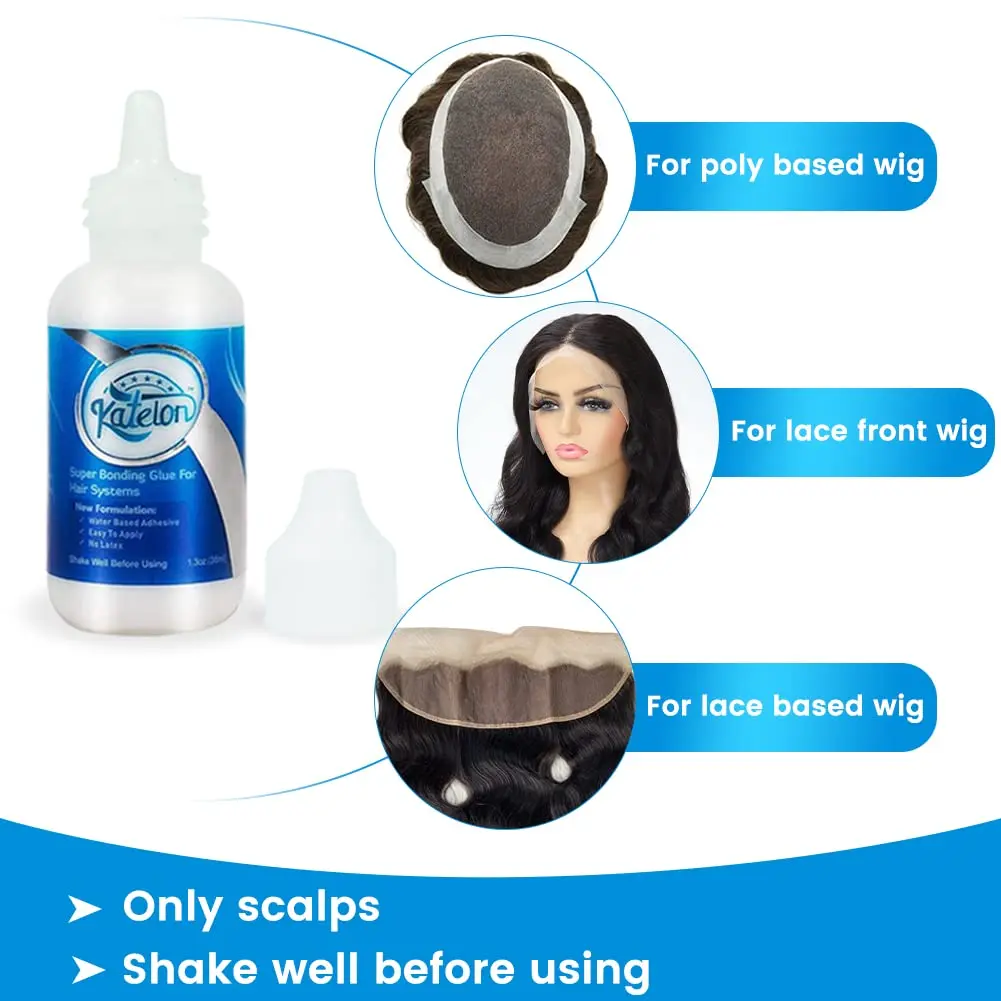 Waterproof Lace Wig Glue For Lace Front Wig 38ml Liquid Adhesive Hair Glue Wax Stick For Wig Lace Tint Spray Elastic Melt Band