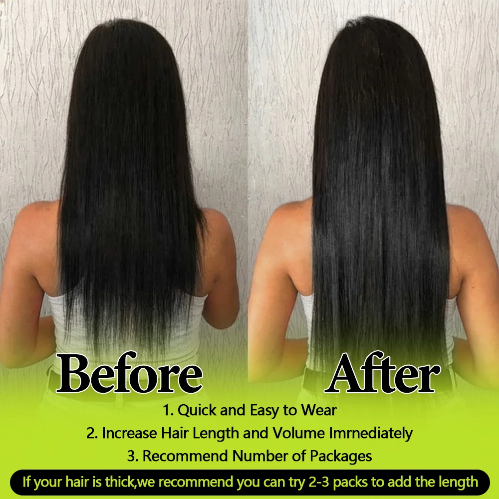 120g/8Pcs Clip In Brazilian Straight Human Hair Extensions Natural Black Color 20 22 24 26 Inches 100% Remy Human Hair Soft and Silky High Quality Fast Delivery to France 1 3 Days For Women