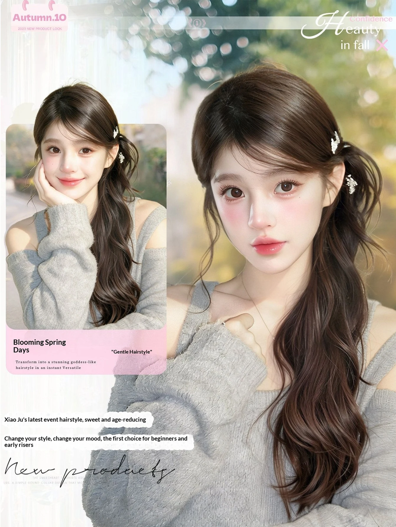Synthetic Wig Ponytail Extensions Wig Claw Clip Natural Wave Ponytail Hairpieces with Hair Scrunchie for Women Daily Use Hair Pi