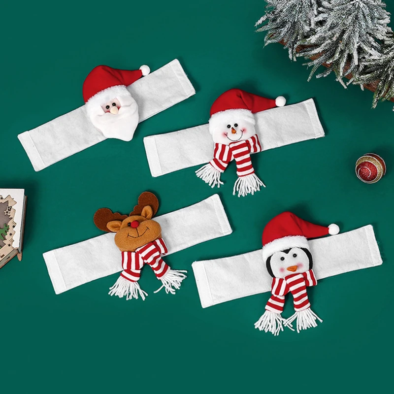 Christmas Curtain Buckle Tieback Santa Snowman El Curtain Tiebacks Holdback Fastener Buckle Clamp Window Decoration Ornaments
