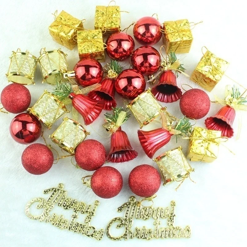 32 Pcs/set Lake Blue Christmas Lotto Pack Pendant Christmas Tree Ornaments Christmas Pendant