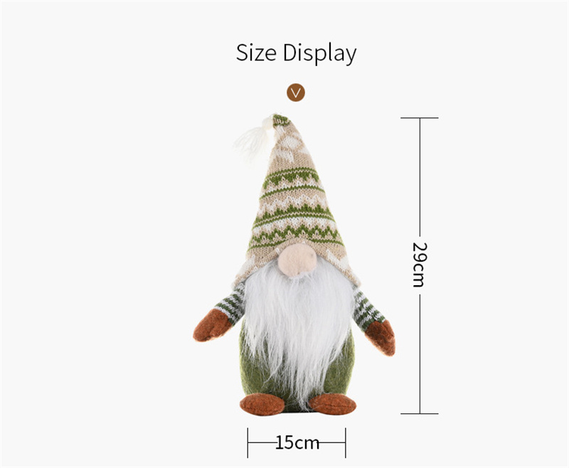 knitted Green Gnome Doll Figurine Christmas Faceless Doll Ornament Xmas Gift New Year Decoration For Home Office Children's Gift