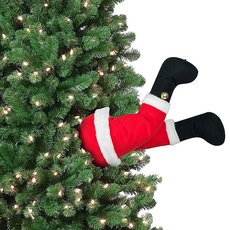 Christmas Tree Decoration Santa Claus Legs Plush Door Decor Santa Claus Elf Leg Christmas Decor For Home Hanging Ornaments 2024