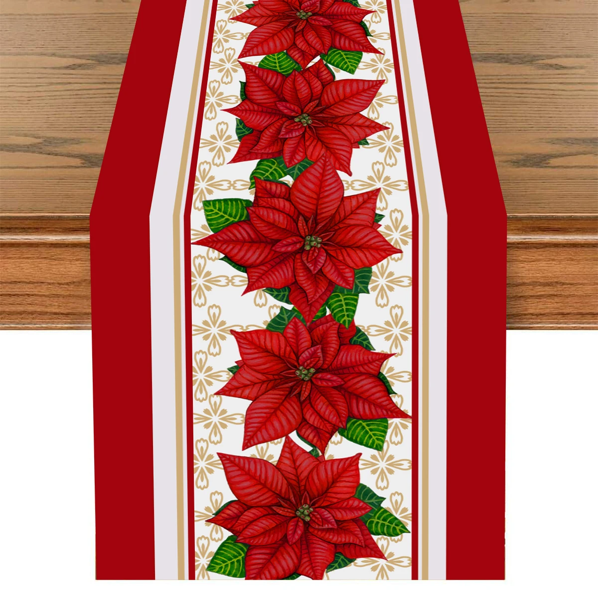 Christmas Polyester Table Runner Merry Christmas Decoration For Home 2024 Xmas Gifts Navidad Noel New Year 2025 Natal Tablecloth