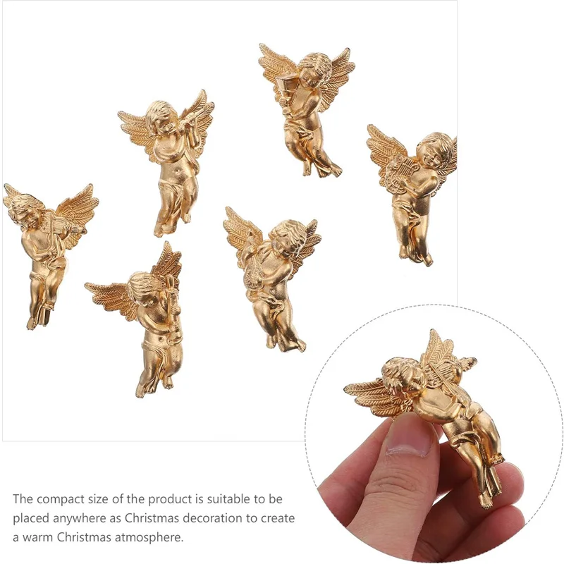 6Pcs Christmas Angel Ornaments Christmas Tree Decorations Hanging Pendant Angels Xmas Hanging Decors For Home DIY Party