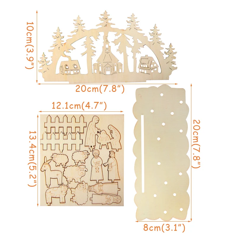 Creative DIY Wooden Christmas Desktop Ornaments Snowman Church Wood Craft New Year Christmas Decorations for Home Navidad Noel