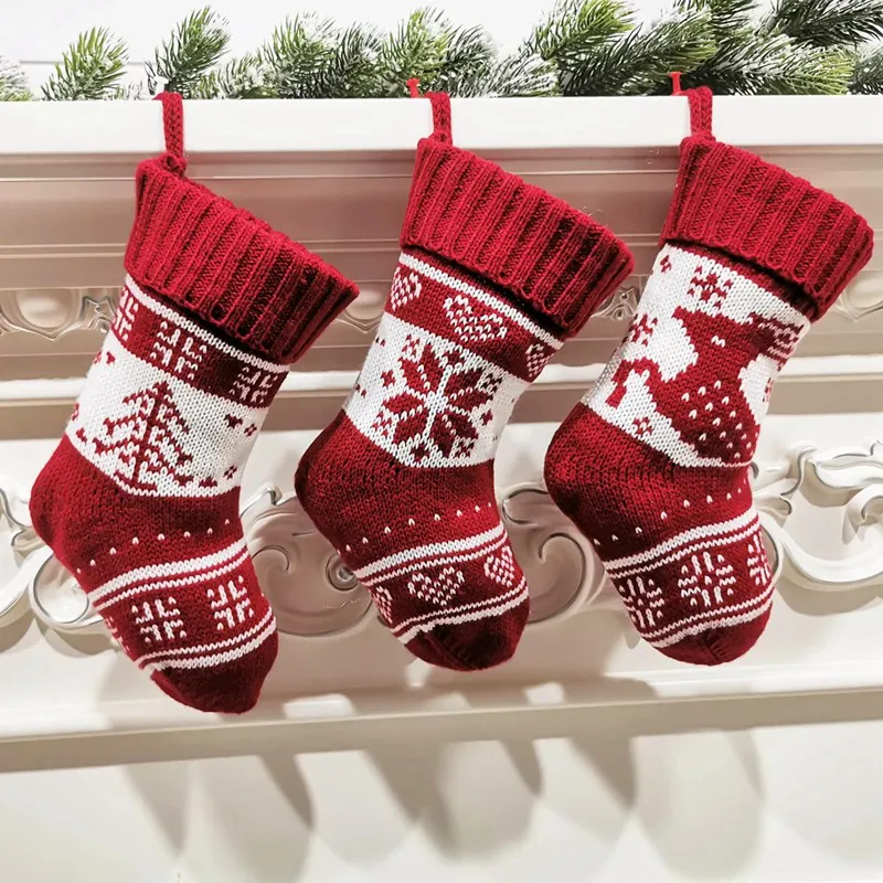 Christmas Alphabet Knitting Sock Christmas Tree Ornament Christmas Decoration For Home 2024 Navidad Noel Xmas New Year 2025 Gift
