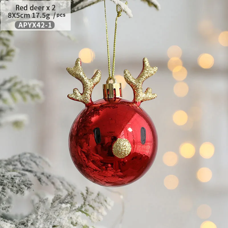 2pcs Christmas Tree Ornaments Snowman Crutch Elk Xmas Tree Pendant Christmas Decoration for Home New Year Gifts 2023 Kids Toys