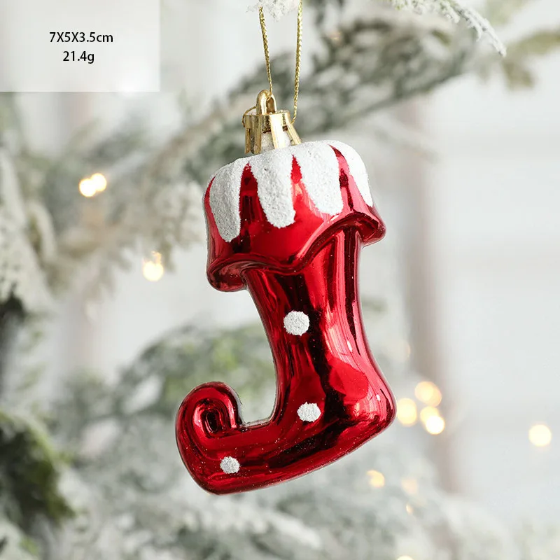 2pcs Christmas Tree Ornaments Snowman Crutch Elk Xmas Tree Pendant Christmas Decoration for Home New Year Gifts 2023 Kids Toys