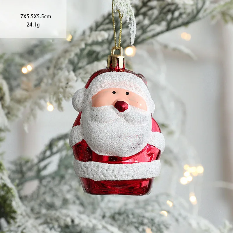 2pcs Christmas Tree Ornaments Snowman Crutch Elk Xmas Tree Pendant Christmas Decoration for Home New Year Gifts 2023 Kids Toys