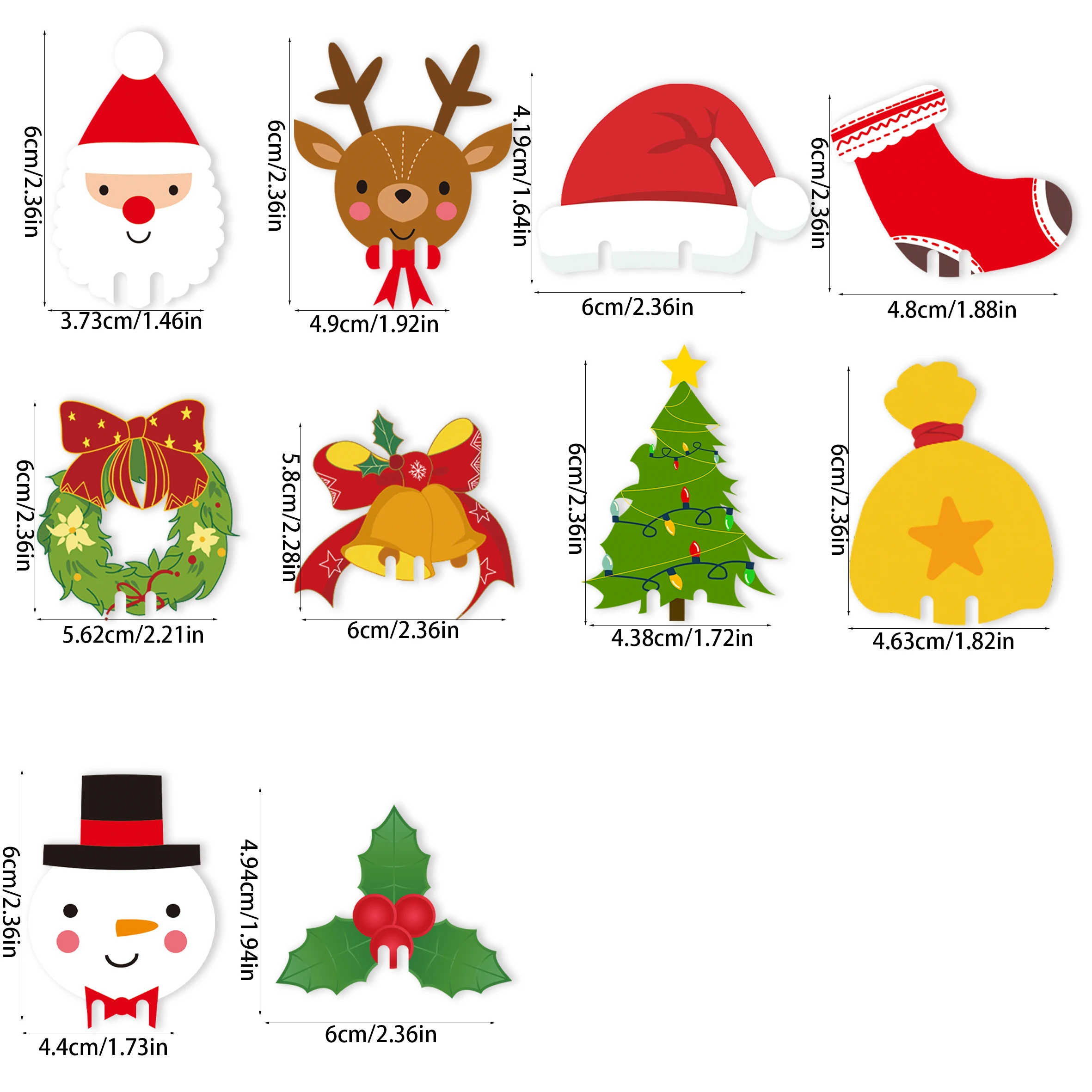 100pcs Christmas Wine Glass Decoration Santa Hat Xmas Tree Snowman Cup Card Home Table Place Decor Navidad New Year Party Supply
