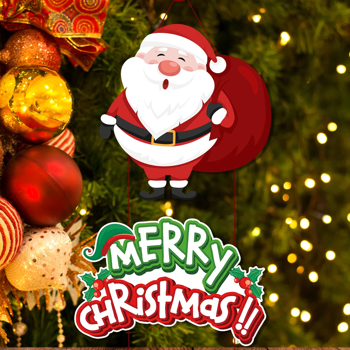 Merry Christmas Hanging Door Banner Santa Claus Snowman Couplet Christmas Decorations For Home Xmas Gifts Navidad New Year noel