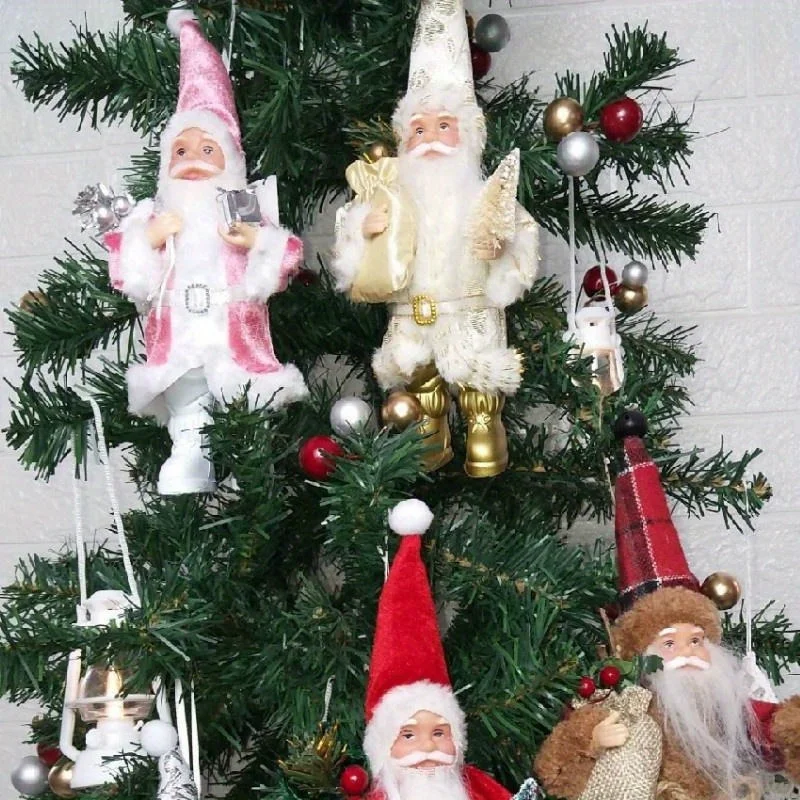 1pc Santa Claus Standing Posture Christmas Tree Pendants Figurines Christmas Party New Year DIY Decoration
