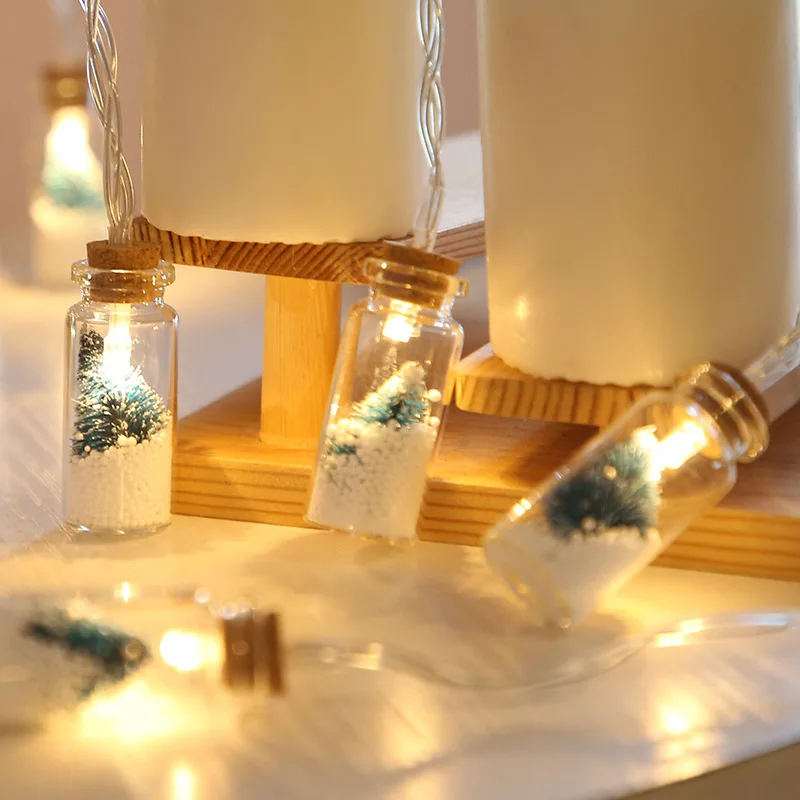 1.5M 10LED Christmas Wishing Bottle Lights Kids Bedroom Decor Christmas Tree Night Lights Ornaments 2023 New Year Navidad Decor