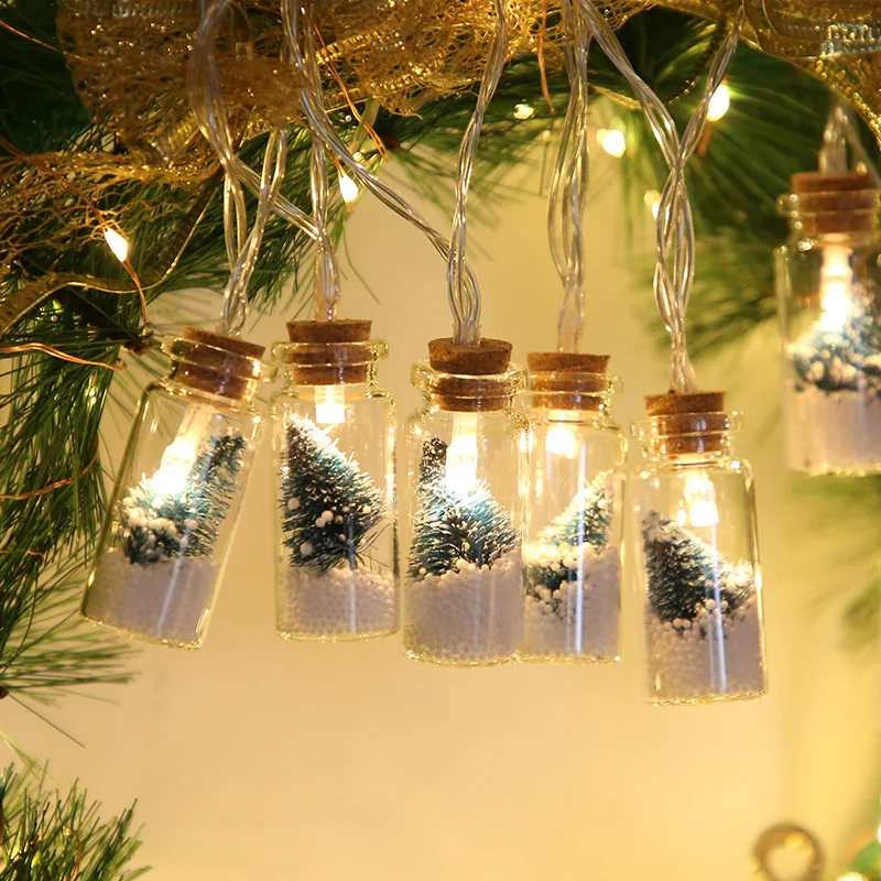1.5M 10LED Christmas Wishing Bottle Lights Kids Bedroom Decor Christmas Tree Night Lights Ornaments 2023 New Year Navidad Decor