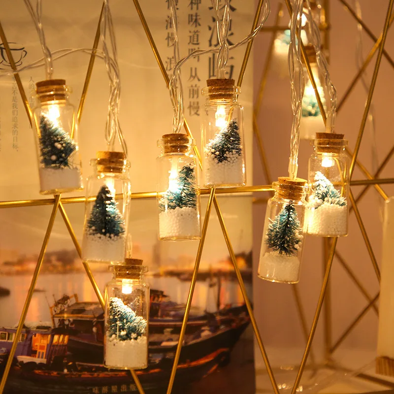 1.5M 10LED Christmas Wishing Bottle Lights Kids Bedroom Decor Christmas Tree Night Lights Ornaments 2023 New Year Navidad Decor