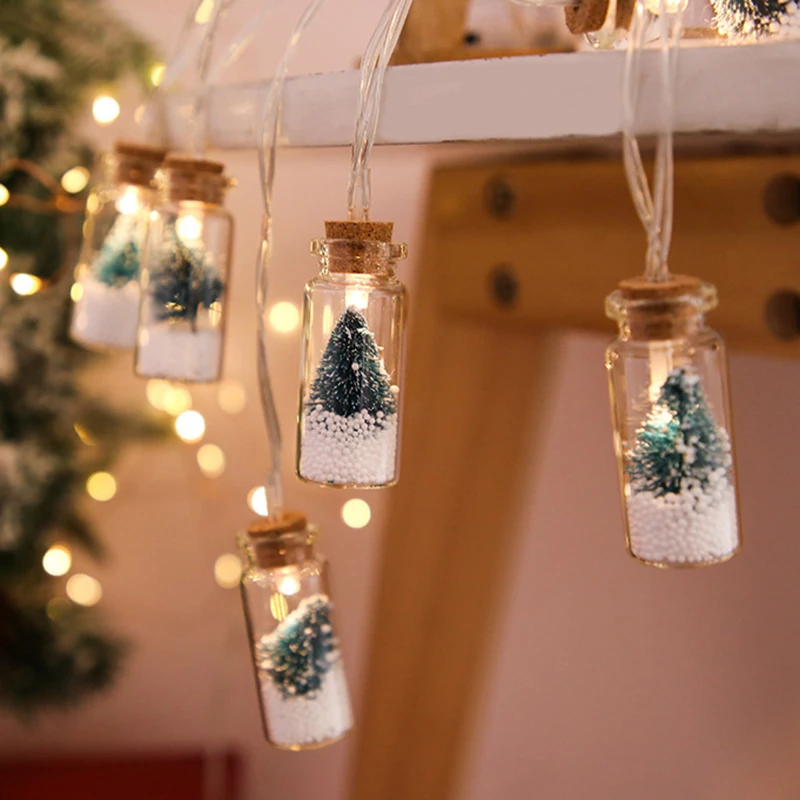 1.5M 10LED Christmas Wishing Bottle Lights Kids Bedroom Decor Christmas Tree Night Lights Ornaments 2023 New Year Navidad Decor