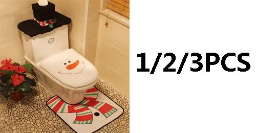 New Cute Christmas Toilet Seat Covers Creative Santa Claus Bathroom Mat Xmas Supplies for Home New Year Navidad Gift Decor 2024