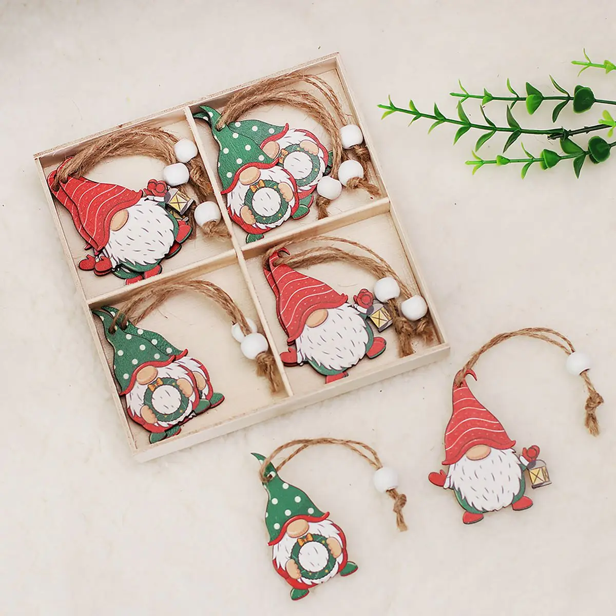 Christmas Gnome Wooden Pendant Merry Christmas Decorations For Home 2023 Cristmas Ornament Xmas Gift Navidad Happy New Year 2024