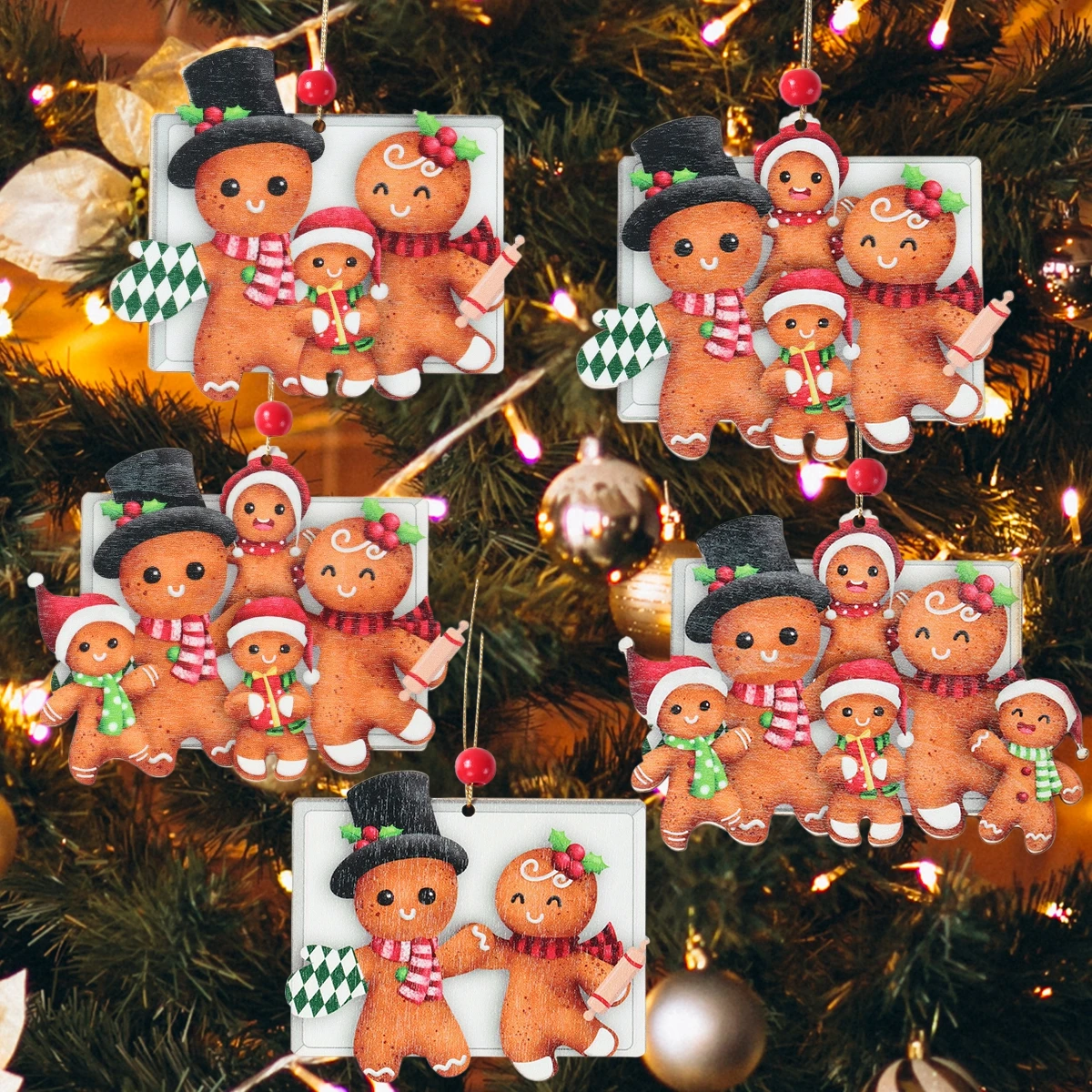 Christmas Wooden Gingerbread Man Xmas Tree Hanging Ornaments Christmas Decor For Home 2024 Cristmas Xmas Gifts Navidad New Year