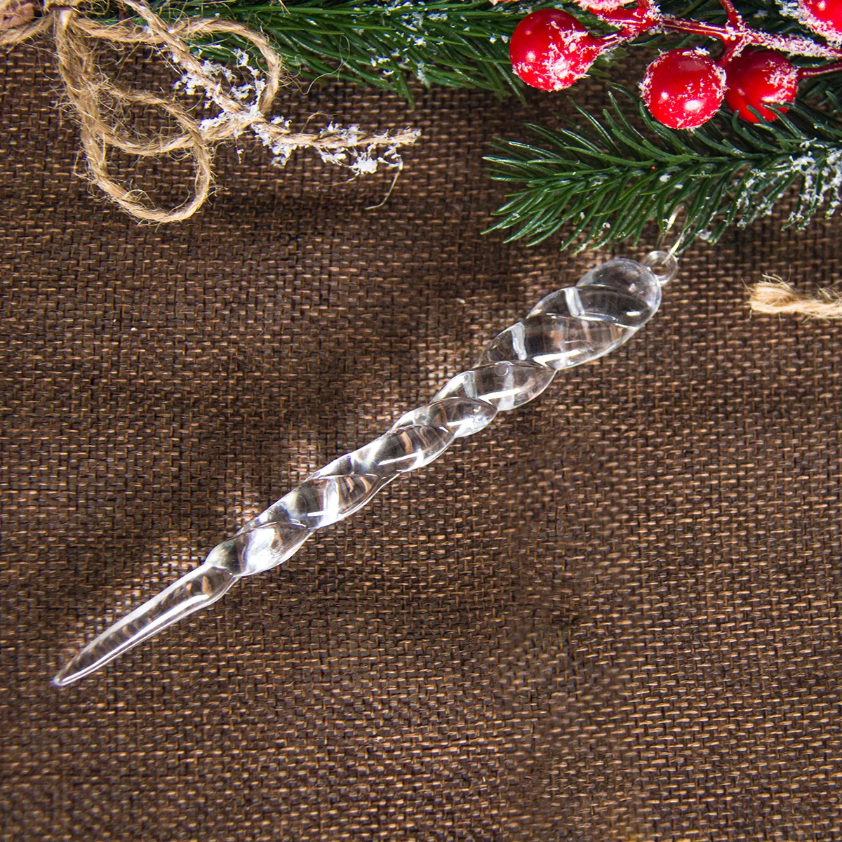 10pcs Christmas Snowflake Ice Pendants Xmas Tree Hanging Ornaments Navidad Home Decoration Winter New Year Party Supplies Natal