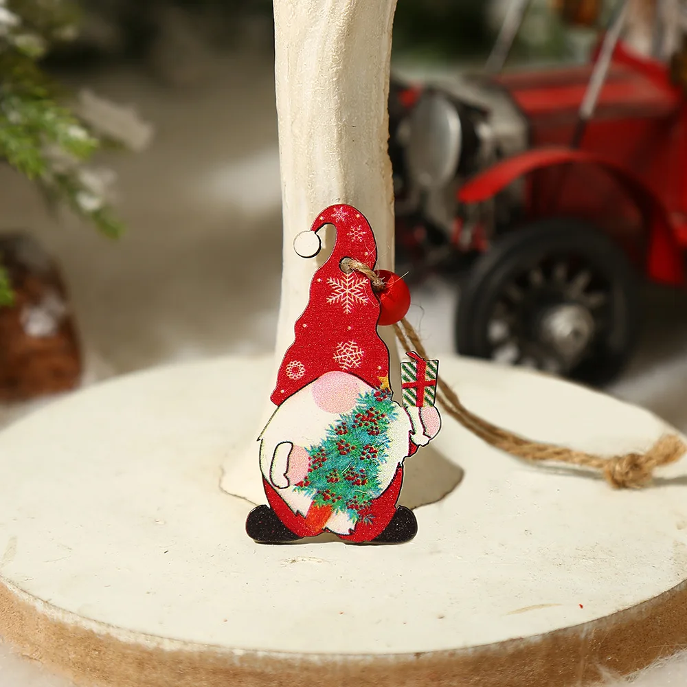 9/12pc Christmas Gnomes Wooden Pendant Christmas Tree Hanging Oranment Navidad New Year 2025 Gift Xmas Decorations for Home Noel