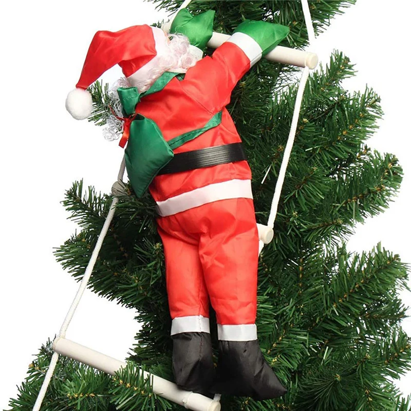 Santa Claus Climbing Ladder Ornaments Xmas Tree Santa Claus Climbing Ladder Rope Hanging Pendant 2023 Merry Christmas Decoration