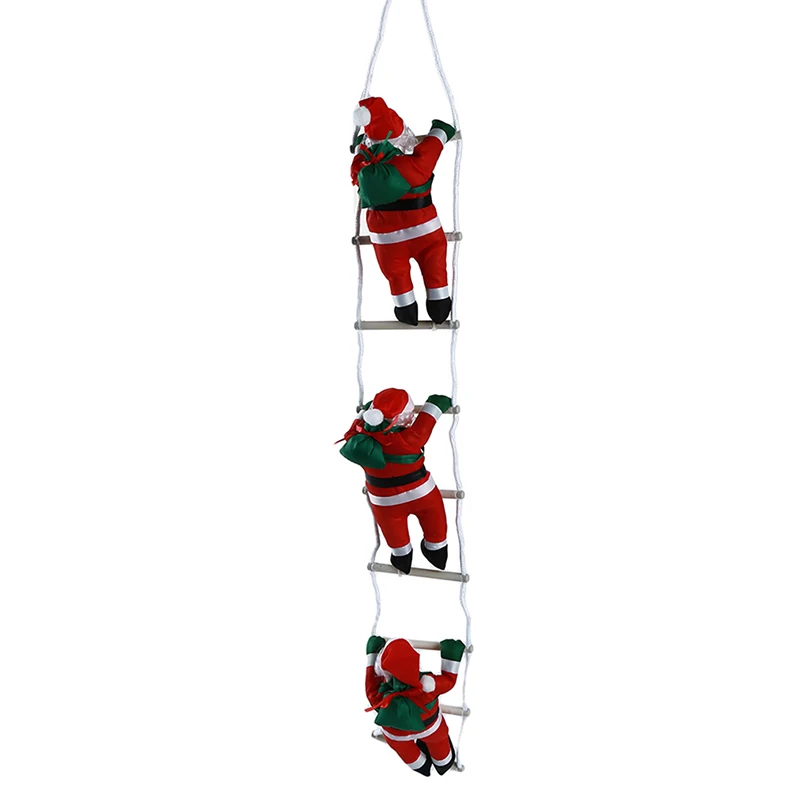 Santa Claus Climbing Ladder Ornaments Xmas Tree Santa Claus Climbing Ladder Rope Hanging Pendant 2023 Merry Christmas Decoration