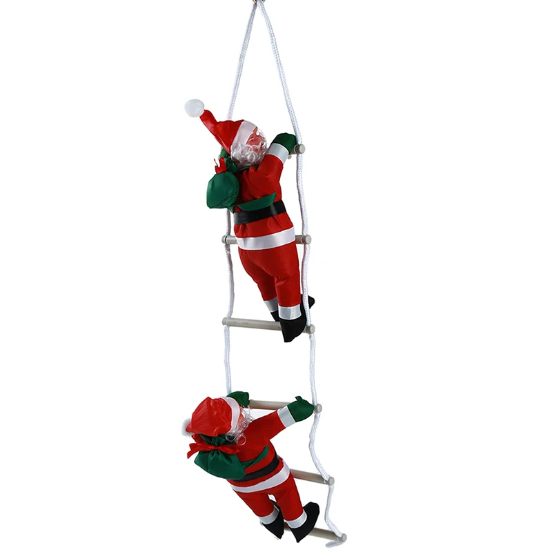 Santa Claus Climbing Ladder Ornaments Xmas Tree Santa Claus Climbing Ladder Rope Hanging Pendant 2023 Merry Christmas Decoration