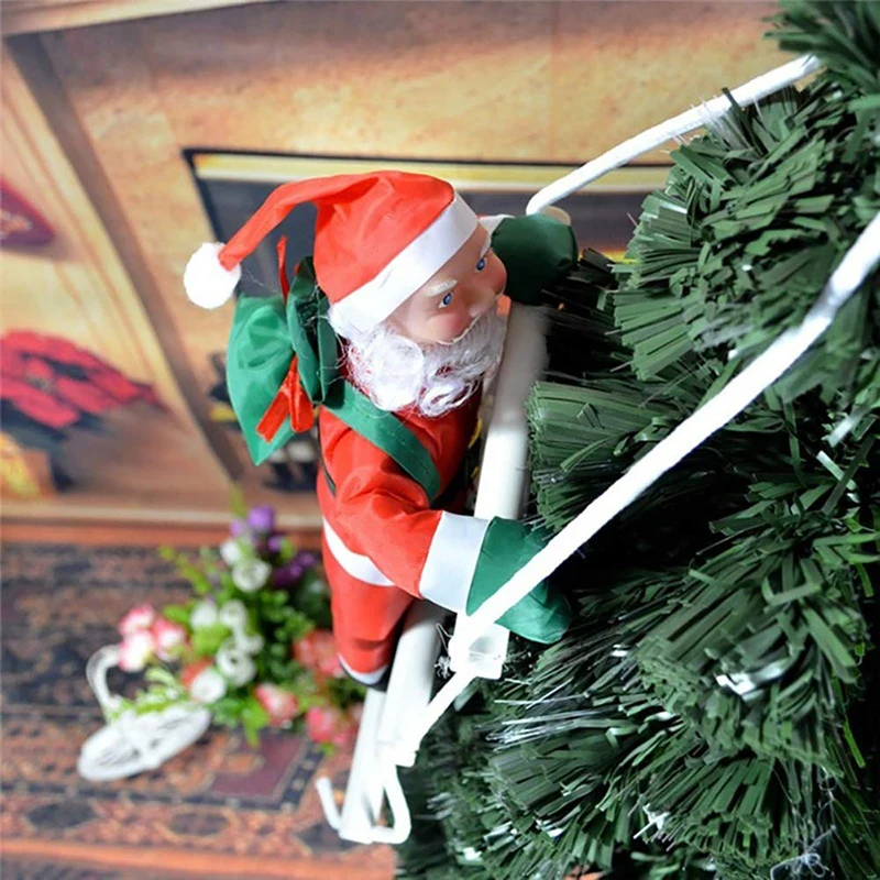 Santa Claus Climbing Ladder Ornaments Xmas Tree Santa Claus Climbing Ladder Rope Hanging Pendant 2023 Merry Christmas Decoration