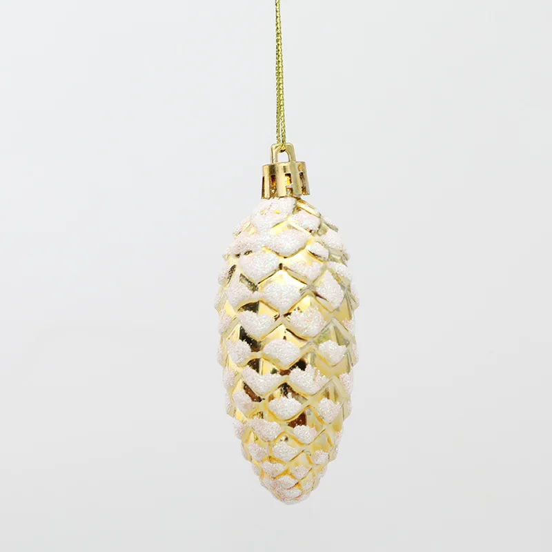 5pcs Christmas Tree Pendant Painted Pine Cone Balls Hanging Ornament 2024 New Year Noel Gift Navidad Christmas Home Decoration
