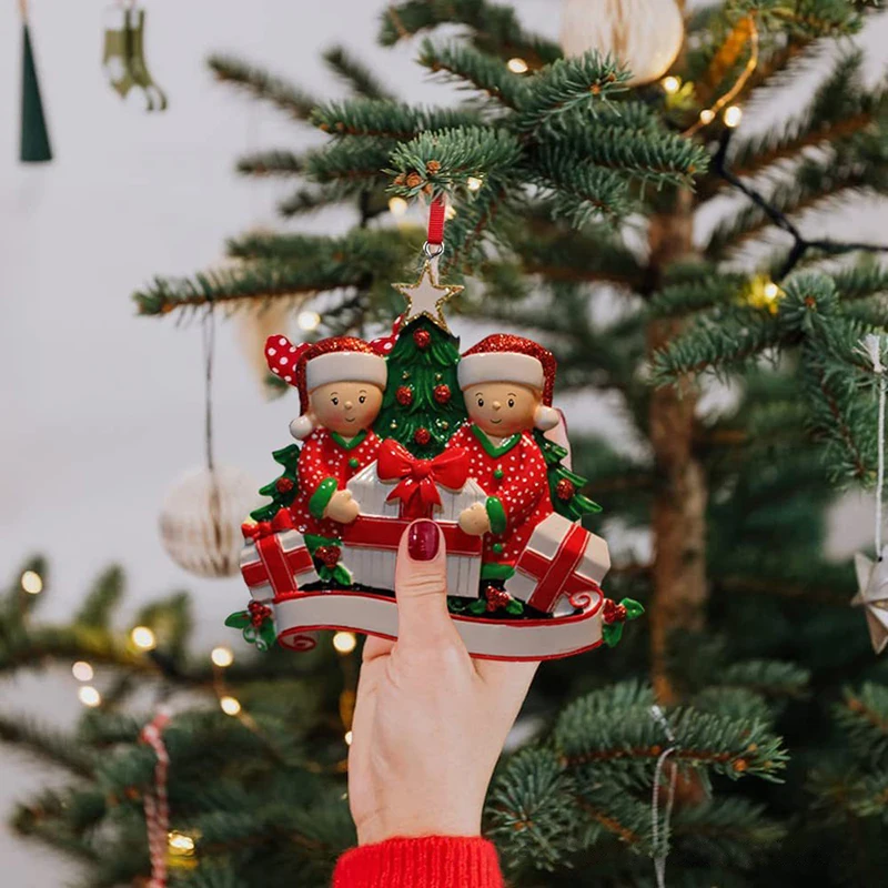 Christmas Pendant DIY Personal Family Christmas Decorations For Home 2D Acrylic Christmas Tree Hanging Ornament New Year 2026