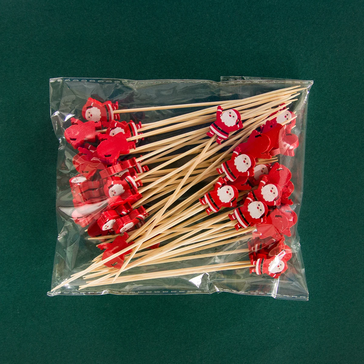 50/100pcs Christmas Fruit Food Sticks Santa Claus Snowflake Snowman Cocktail Toothpick Cupcake Topper Christmas Party Decoration