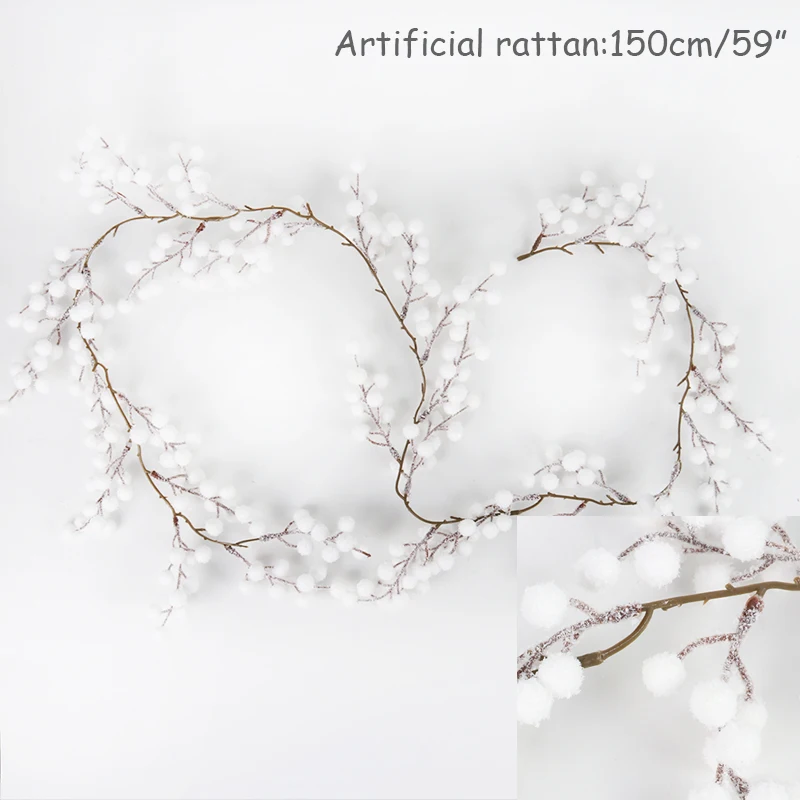 Christmas Wreath Artificial Pine Cone Vine Hanging Floral Foliage Garland Christmas Decorations for Home Navidad Xmas Ornaments