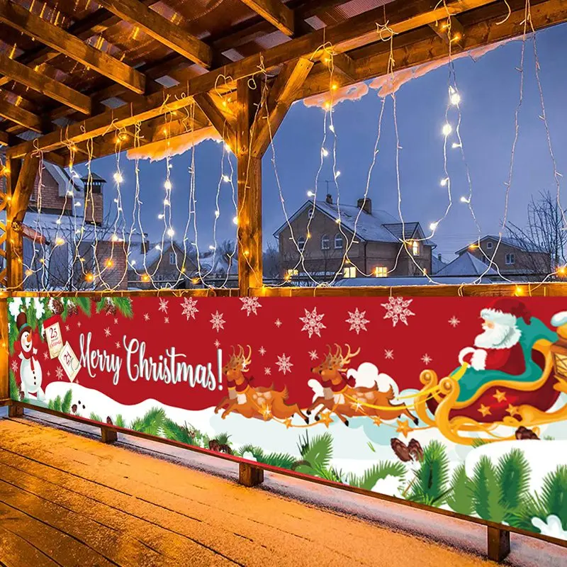 Oxford Cloth Outdoor Banner Merry Christmas Decor For Home 2022 Cristmas Outdoor Decor Xmas Navidad Noel Happy New Year 2023